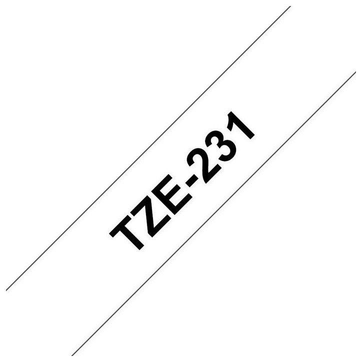 TZE231 Brother 12mm (0.47") Black on White tape for P-Touch 8m (26.2 ft) TZE231 Brother 12mm (0.47") Black on White tape for P-Touch 8m (26.2 ft)