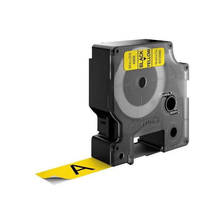 S0720880 DYMO D1 - Standard Labels - Black on Yellow - 19mm x 7m 45808, 181089 DYMO