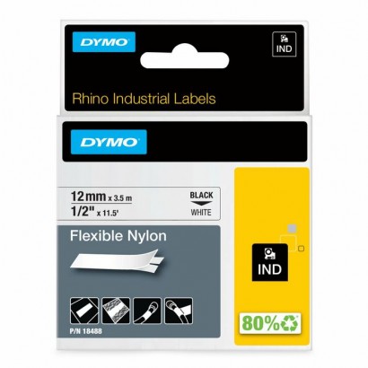 18488 18488 DYMO IND Flexible Nylon, 12mm x 3.5m 18488 Rhino Features DSE