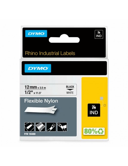 18488 DYMO IND Flexible Nylon, 12mm x 3.5m 18488 Rhino