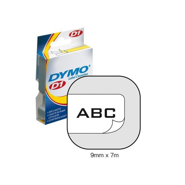 40913 DYMO D1 - Standard Labels - Black on White - 9mm x 7m S0720680 DYMO
