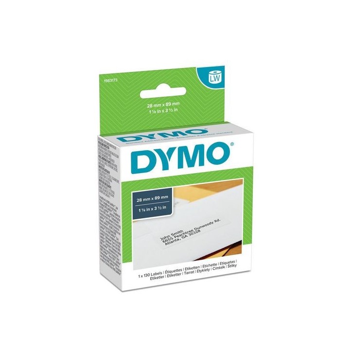1983173 DYMO LW Address Labels, 28x89 mm, 130 Labels Permanent