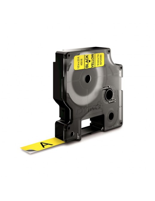 S0720580 DYMO D1 - Standard Labels - Black on Yellow - 12mm x 7m 45018 DYMO