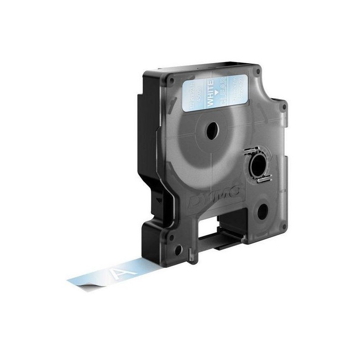 S0720600 DYMO D1 - Standard Labels - White on Transparent - 12mm x 7m 45020 DYMO