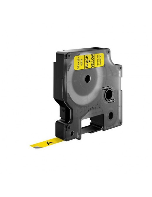 S0720730 DYMO D1 - Standard Labels - Black on Yellow - 9mm x 7m 40918 DYMO