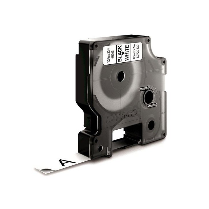 S0720530 DYMO D1 - Standard Labels - Black on White - 12mm x 7m 45013 DYMO