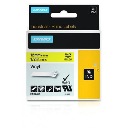 18432 18432 DYMO IND Vinyl Labels, 12mm x 5.5m DYMO Features DSE