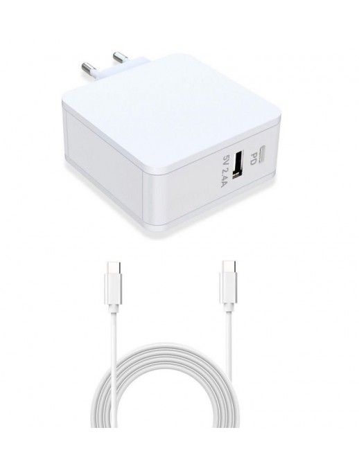 MBXUSBC-AC0014 MBXUSBC-AC0014 CoreParts USB-C Power Adapter White 45W 20V2.25A (USB-C) USB PD 5V 2.4A (USB) with 1meter USB-C...
