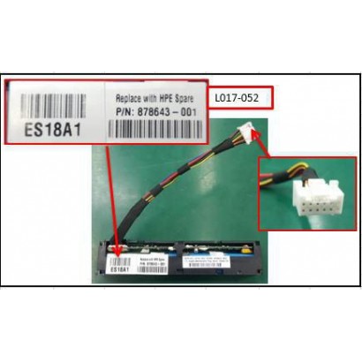 878643-001 878643-001 Hewlett Packard Enterprise Smart Storage Battery with 96W power capacity, 145mm cable length, compatibl...