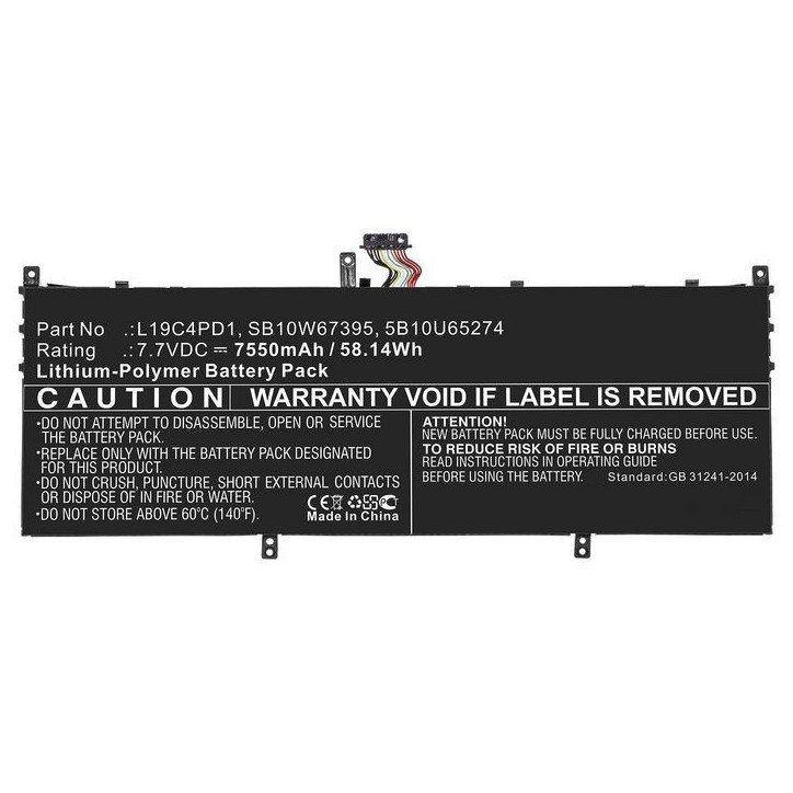 MBXLE-BA0241 CoreParts Laptop Battery for Lenovo 49.28Wh Li-Pol 7.7V 6400mAh Black for Lenovo Notebook, Laptop Yoga C640 13, Yog