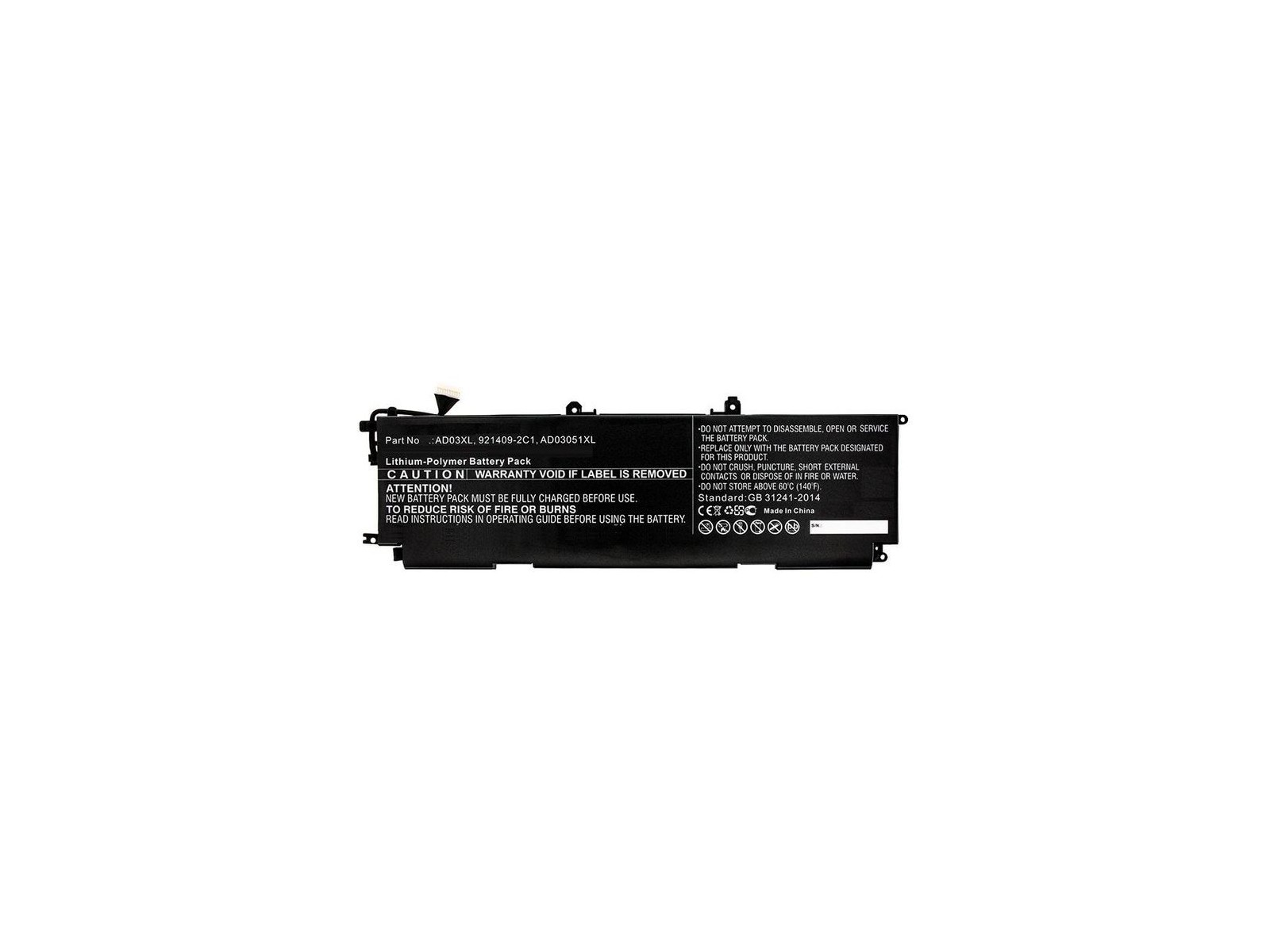 MBXHP-BA0212 MBXHP-BA0212 CoreParts Laptop Battery for HP 45.51Wh Li-Pol 11.1V 4100mAh Envy 13-ad000, Envy 13-AD001NO, Envy 1...