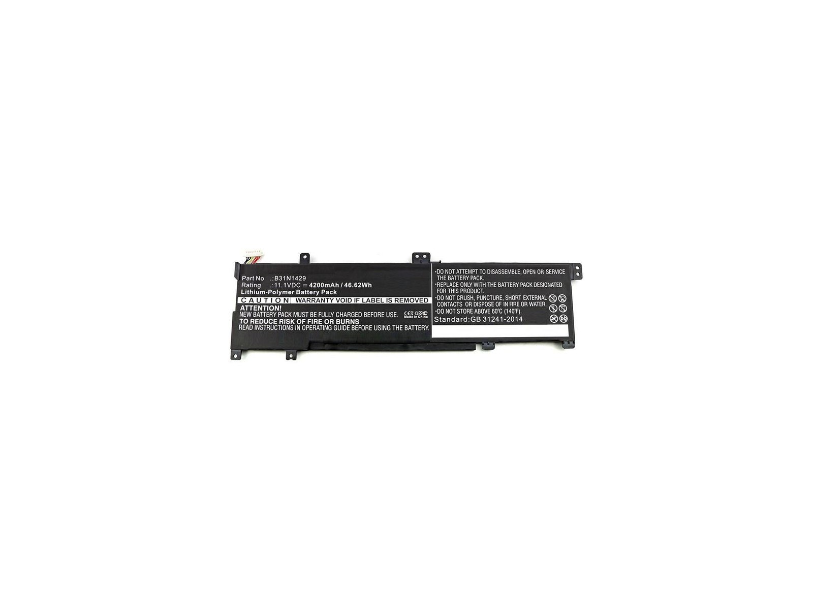 MBXAS-BA0119 MBXAS-BA0119 CoreParts Laptop Battery for Asus 38.76Wh Li-Pol 11.4V 3400mAh Black, A501C1-Z1-C10, A501LB5200, A5...