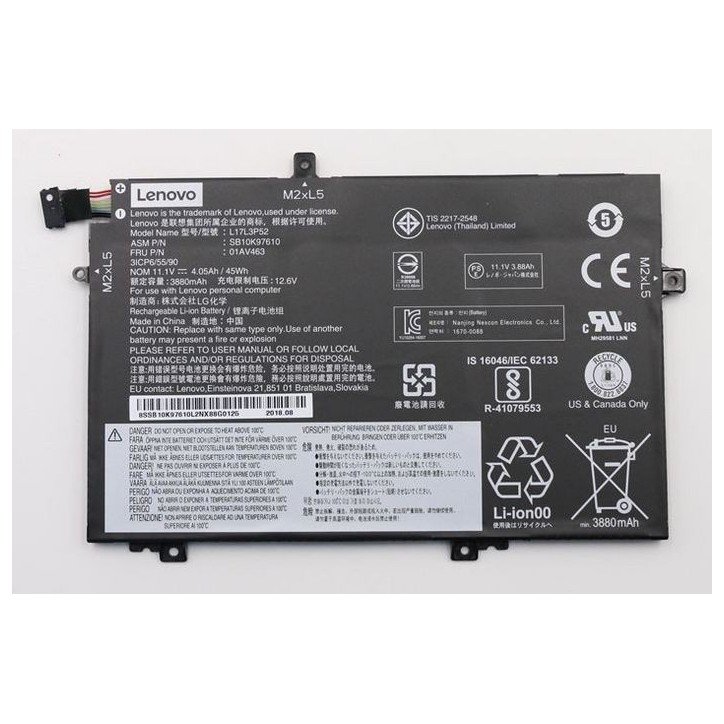 01AV463 Lenovo Lithium ion, 3 cells, 45 Wh, 4120 mAh 787517 45 Wh