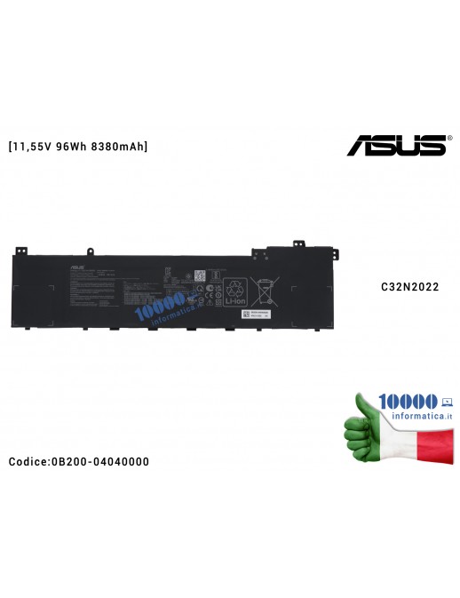 Batteria C32N2022 ASUS VivoBook Pro 16X OLED M7600RE N7600PC M7600QE M7600QC ZenBook Pro15 UM535QE K6602VU [11,55V 96Wh 8380mAh] 0B200-04040000 3ICP7/54/64-2