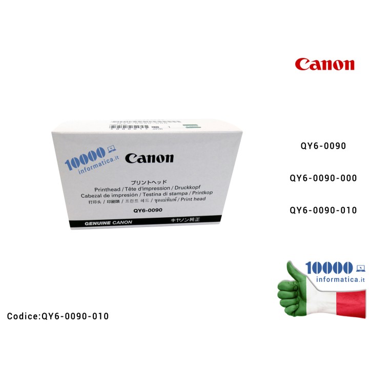 TESTINA DI STAMPA NERA ORIGINALE CANON PER PIXMA TS8250 TS8170 TS8360 TS8100 TS9140 TS9180 TS9170 TS8360 TS8392 TS8080 TS8051 TS8298 TS8351 QY6-0090-000 Canon Print Head Black QY6-0090-010