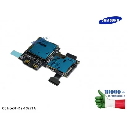 GH59-13278A Lettore SIM microSD SAMSUNG Galaxy S4 GT-I9500 GT-I9505 REV. SHV-E300S R 0.7