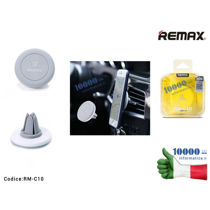 Supporto Magnetico Auto Universale per Smartphone REMAX RM-C10 Magnetic Air Vent Car Mount Supporto Magnetico Auto Universale per Smartphone REMAX RM-C10 Magnetic Air Vent Car Mount