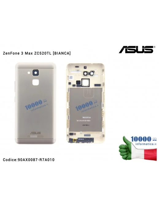 90AX0087-R7A010 Cover Batteria Posteriore ASUS ZenFone 3 Max ZC520TL (X008D) [SILVER/ARGENTO]