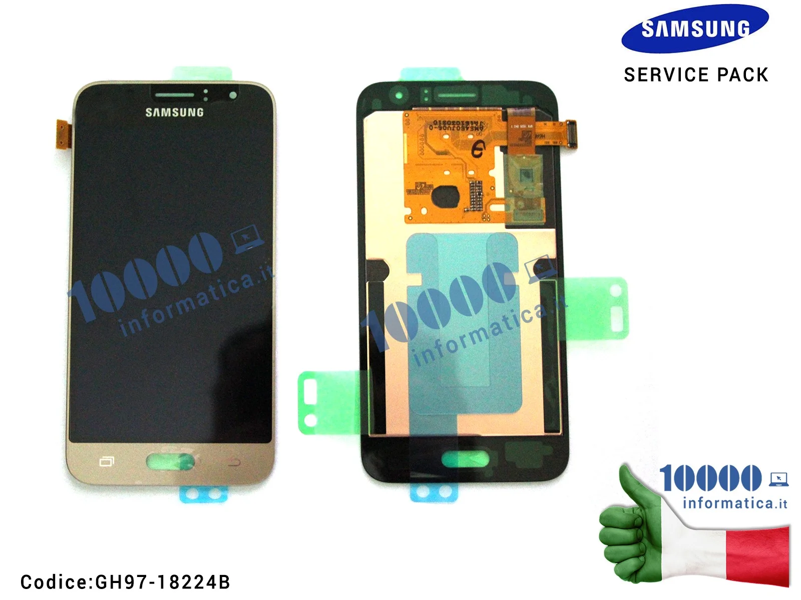 GH97-18224B Display LCD con Vetro Touch Screen SAMSUNG Galaxy J1 2016 SM-J120 (ORO/GOLD) GH97-18224B Display LCD con Vetro Touch Screen SAMSUNG Galaxy J1 2016 SM-J120 (ORO/GOLD)