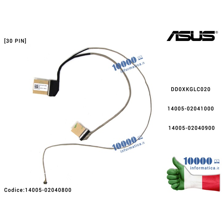 Cavo Flat LCD ASUS [28,2 cm] VivoBook X510 S510 S510U S510UA S510UN S501UR X510U X510UA X510UN X510UR F510U F510UA K510U K510UA 
