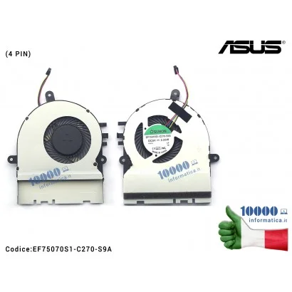 EF75070S1-C270-S9A Ventola di Raffreddamento Fan CPU ASUS X302 X302L X302LA X392LJ (4 PIN) EF75070S1-C270-S9A