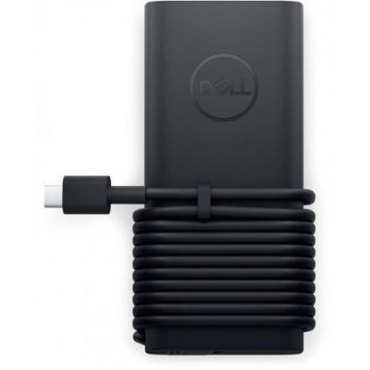 450-BBVC Dell 65W USB-C power adapter, designed for charging USB-C devices, includes 1m power cable, fast charging capability. 0