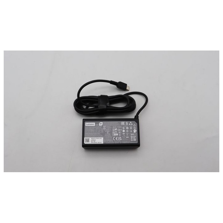 5A11J62092 Lenovo 65W USB-C power adapter, supports 20V, 15V, 9V, and 5V output, suitable for Lenovo laptops and devices. FRU00Y
