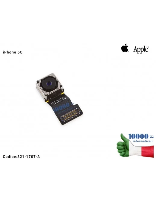 821-1707-A Fotocamera Posteriore APPLE iPhone 5C [8MP] (A1456) (A1507) (A1516) (A1529) (A1532) 923-0549 Rear Camera 821-1707-A