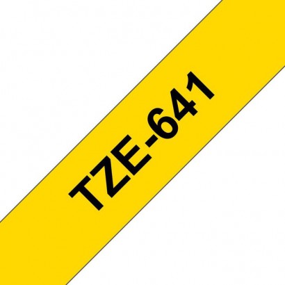 TZE-641 TZE-641 Brother 18 mm, Black on Yellow, Laminated Black on yellow Features DSE