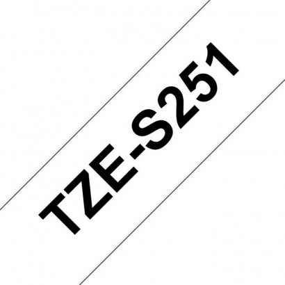 TZE-S251 TZE-S251 Brother Extra Strength Adhesive tape, 24 mm x 8 m, Black/White Brother Features DSE