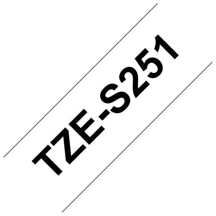 TZE-S251 Brother Extra Strength Adhesive tape, 24 mm x 8 m, Black/White Brother