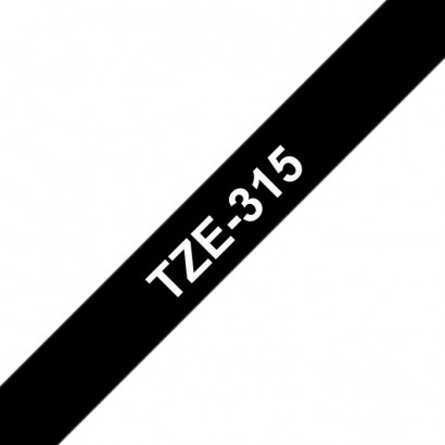 TZE-315 TZE-315 Brother White on Black Laminated Tape 6mm x 8m Yes Features DSE