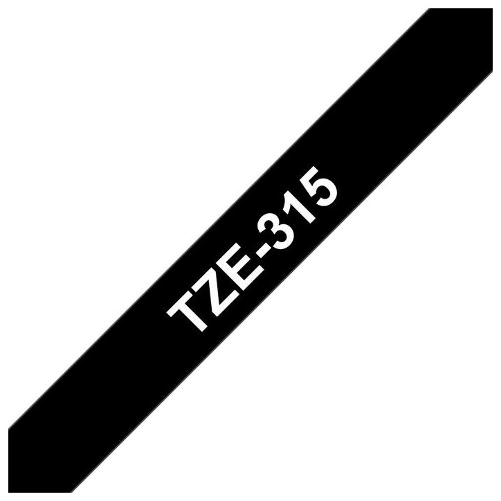 TZE-315 Brother White on Black Laminated Tape 6mm x 8m Yes
