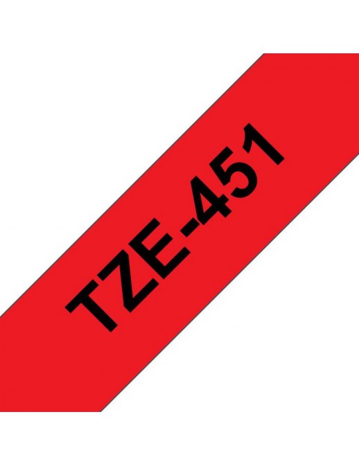 TZE-451 Brother 24 mm black on red laminated Brother