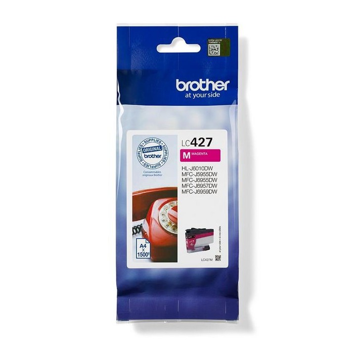 LC427M Brother The Brother LC427M Magenta ink cartridge – single pack. Prints 1500 pages. Brother