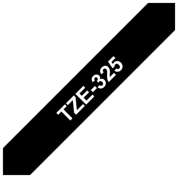 TZE-325 Brother 9 mm (W), 8 m, Laminated, White/Black Black