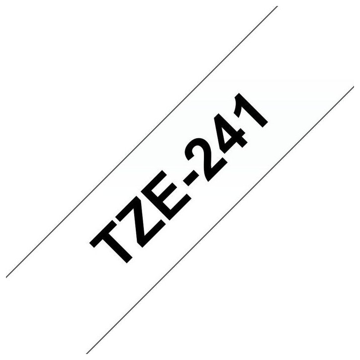 TZE-241 Brother 18 mm, 8 m, TZe, Black on White Black on white