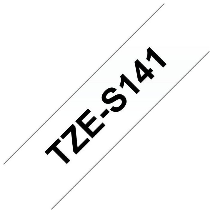 TZES141 Brother Black on Clear Tape with Extra Strength Adhesive, 18mm, 8m LW2341001, LW3629001, LW3753001 TZ
