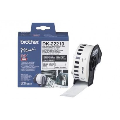 DK22210 DK22210 Brother Durable White Paper Tape - Medium Width Tape - 29mm x 30.48m DR-241CL Brother Features DSE