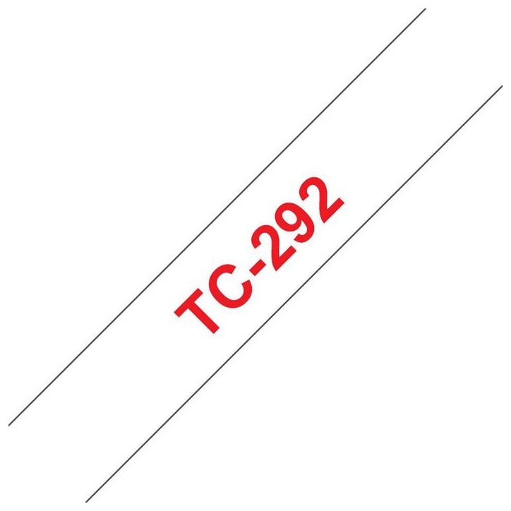 TC292 Brother Laminated Labelling Tape - 9mm, Red on White PTP750WZG1 Brother TC292 Brother Laminated Labelling Tape - 9mm, Red on White PTP750WZG1 Brother
