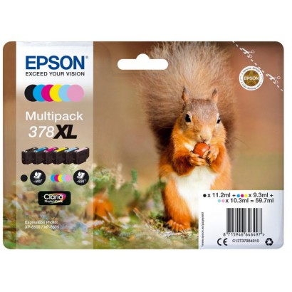 C13T37984010 C13T37984010 Epson Multipack 6-colours 378XL Claria Photo HD Ink NONE - Only use for non-battery items Features DSE