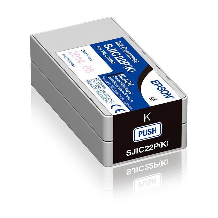 C33S020601 Epson SJIC22P(K): Ink cartridge for ColorWorks C3500 (Black) Pigment-based ink