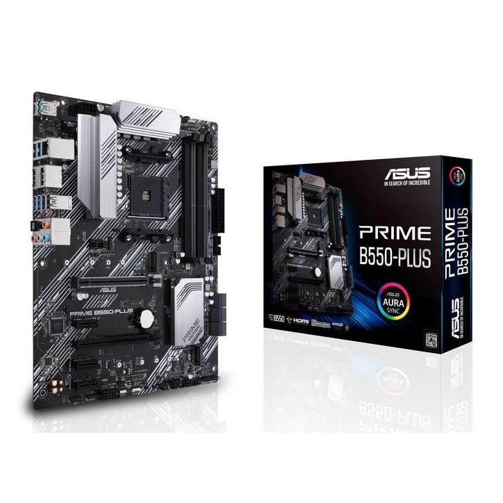 90MB14U0-M0EAY0 Asus AMD B550 (Ryzen AM4) ATX motherboard with dual M.2, PCIe 4.0, 1 Gb Ethernet, DisplayPort/HDMI, SATA 6 Gbps,