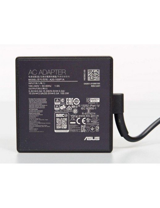 0A001-01090100 Asus Asus ADAPTER 100W 3PIN USB TYPE C Black