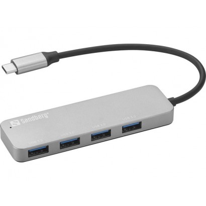336-20 336-20 Sandberg USB-C to 4 x USB 3.0 Hub SAVER Aluminium