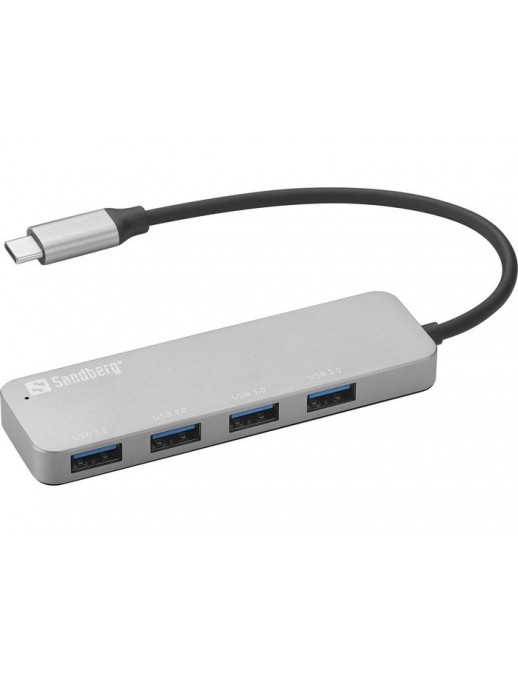336-20 336-20 Sandberg USB-C to 4 x USB 3.0 Hub SAVER Aluminium