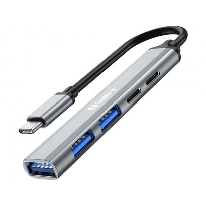 336-50 336-50 Sandberg USB-C to 3xUSB-A2xUSB-C SAVER Round cable