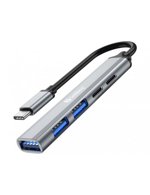 336-50 336-50 Sandberg USB-C to 3xUSB-A2xUSB-C SAVER Round cable