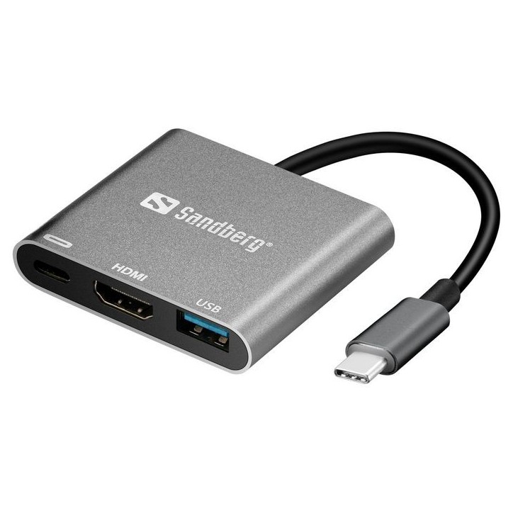 136-00 Sandberg USB-C Mini Dock HDMIUSB Aluminium/White