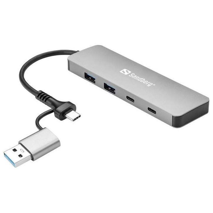 136-64 Sandberg USB-C/A to 2xUSB-A2xUSB-C Hub 0,15 m